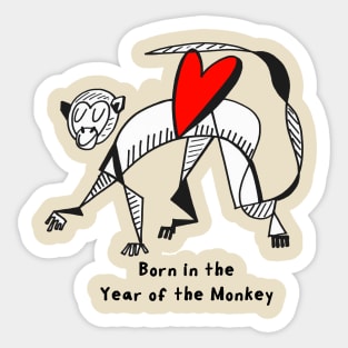 Born in the Year of the Monkey Sticker